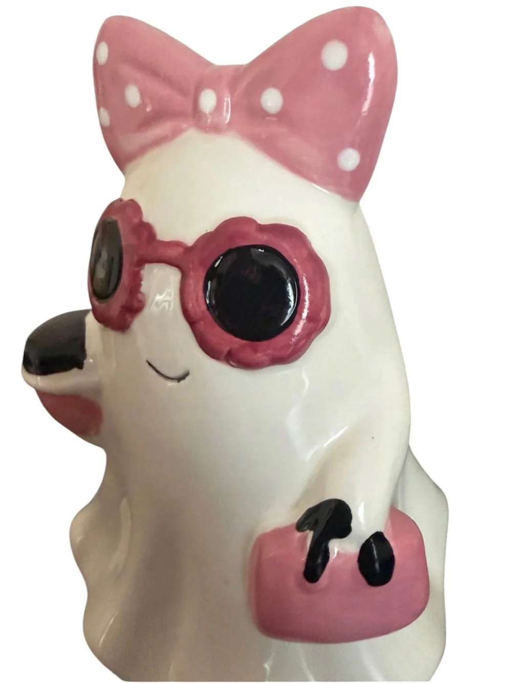 Aldi The Halloween Collection Ceramic Ghost w/ matching Glasses, Cup & Purse Bow